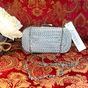 Alessia silver clutch/crossbody